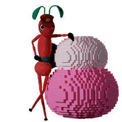 ant animal game 8 bit  3d