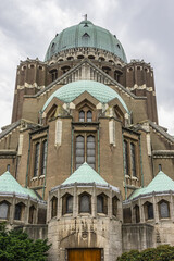 Fototapeta na wymiar Basilica of Sacred Heart (Basilique Nationale du Sacre-Coeur) - Roman Catholic Minor Basilica, Brussels architectural symbols. Basilica ranks fifth among world's largest churches. Brussels, Belgium.