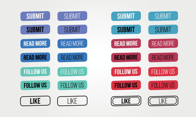Free vector pack of colorful web buttons for different purposes.
