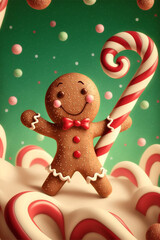 Obraz na płótnie Canvas Christmas gingerbread cookies. Generative Ai