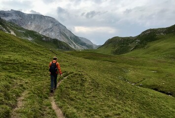 hiker in the mountains