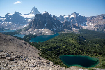 Lakes surrounding mountains, Mount Assiniboine