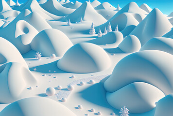 Detailed shot of a fresh white snow surface. Generative AI