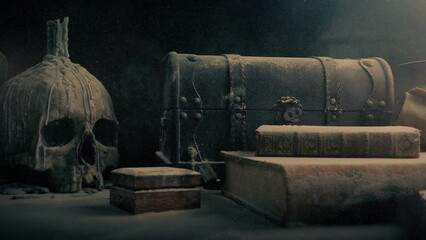 Sun Lights Up Dusty Table In Old Castle - Powered by Adobe