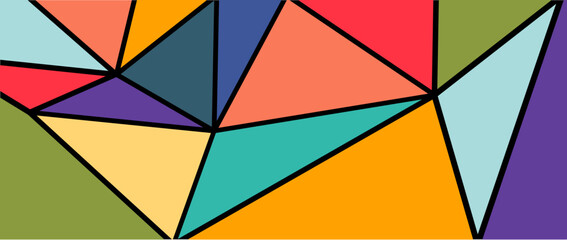Colorful triangles abstract background.vintage geometric pattern.mosaic glass vector illustration.