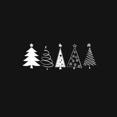 Hand drawn Christmas tree vector