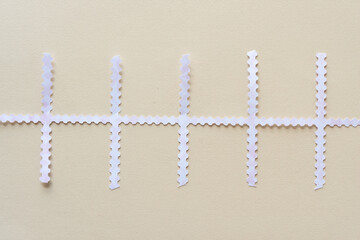 paper fence or abstract paper shape with bars