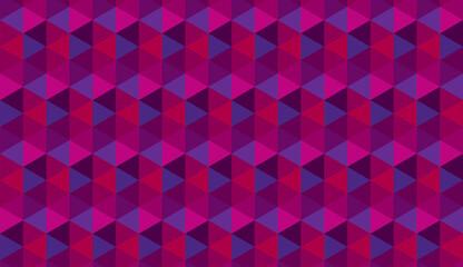 Polygonal Seamless pattern. Abstract colorful Background. Textile swatch. Triangles. Modern Fabric design. Background texture in geometric ornamental style. Vivid Pink Purple Red. Simple Design 10 eps