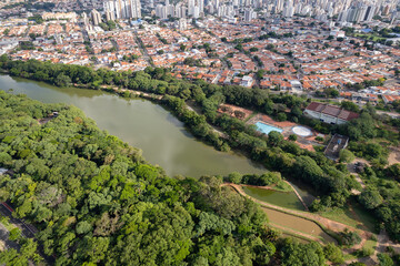 Lagoa do Taquaral or also known as Parque Portugal in the city of Campinas. Beautiful lake with...