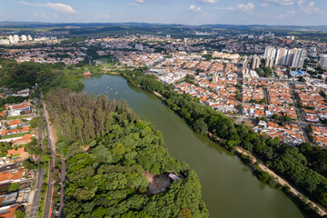 Lagoa do Taquaral or also known as Parque Portugal in the city of Campinas. Beautiful lake with...