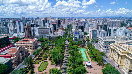 Aerial view of Praça da Liberdade in Belo Horizonte, Minas Gerais, Brazil.