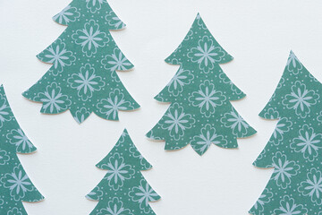 blank paper with paper trees