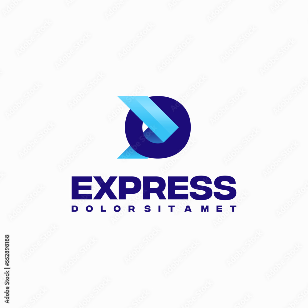 Wall mural fast express o initial logo designs concept vector, express arrow logo designs symbol