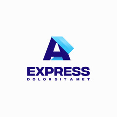 Fast Express A Initial Logo designs concept vector, express Arrow logo designs symbol