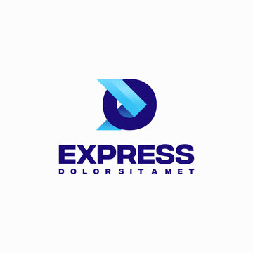 Fast Express O Initial Logo designs concept vector, express Arrow logo designs symbol