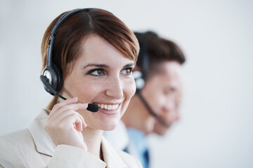 A friendly attitude when it comes to customer care goes a long way in a sales environment. Shot of...