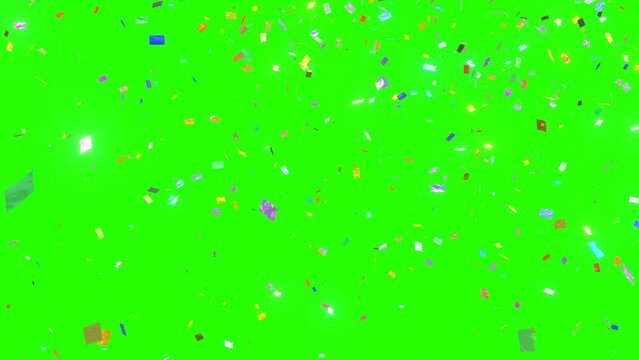 Celebration and inauguration falling one million confetti animation on the greenback background.