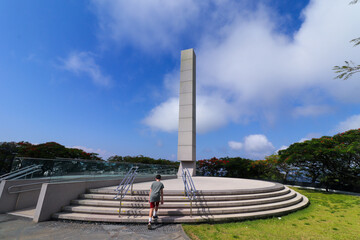 Rio de Janeiro, RJ, Brazil - 10th of December 2022 - The obelisk at the Holocaust Memorial, opened on 7th December 2022 at Pasmado Belvedere, Botafogo district.