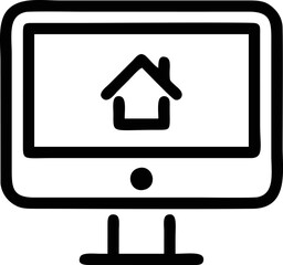 Computer icon symbol in a white background, black laptop icon symbol on the white background
