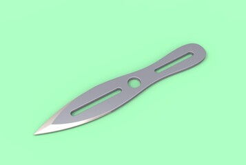 3D illustration of throwing knife isolated