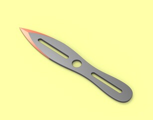 3D illustration of throwing knife isolated