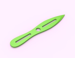 3D illustration of throwing knife isolated