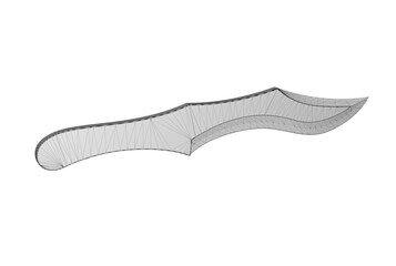 3D illustration of throwing knife isolated