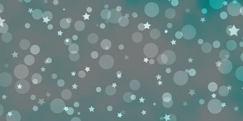 Light BLUE vector texture with circles, stars.