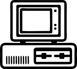 Computer icon symbol in a white background, black laptop icon symbol on the white background