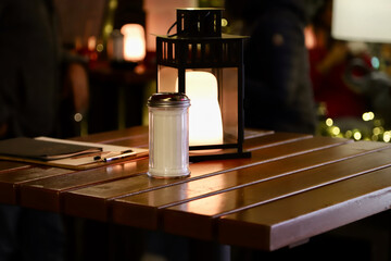 Fototapeta na wymiar sugar and light on a table