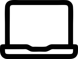 Computer icon symbol in a white background, black laptop icon symbol on the white background