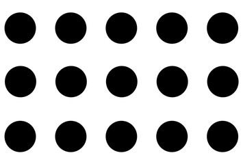 Black dot pattern on white background. Straight dot pattern for backdrop and wallpaper template. Simple classic polka dot lines with repeat stripes texture. Polka background, vector illustration