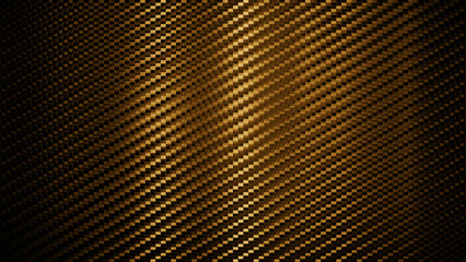 Gold carbon fiber background pattern. 3d rendering