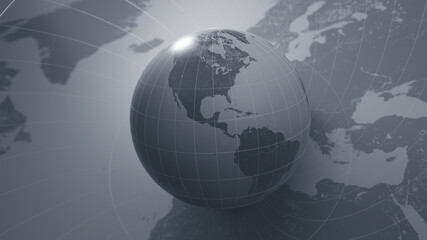 World map banner concept. Detailed flat map of continents. 3d rendering