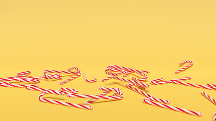 Merry Christmas loading concept with candy cane. 3d illustration
