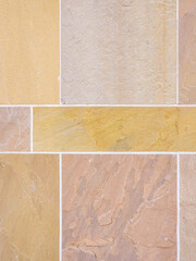 Yellow and Brown Stone Slate Tiles Wall Cladding  with Rectangular Pattern
