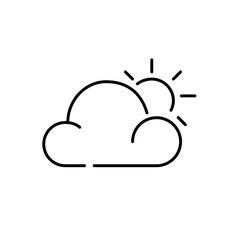 Partly cloudy day. Weather forecast pixel perfect simple line icon