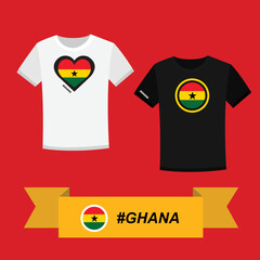 Couple t-shirt with Ghana flag symbol
