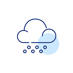 Hail icon. Solid precipitation coming from cloud. Pixel perfect, editable stroke simple design