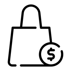 shopping bag line icon
