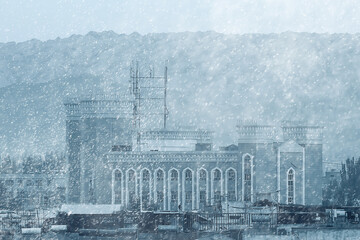 abstract view of the city background europe blurred