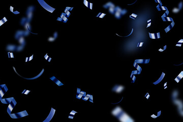 confetti falling festive black background
