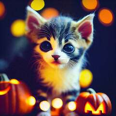 Halloween Kitten #03, Generative AI