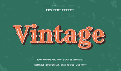 Vintage editable text effect template