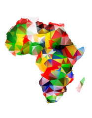 Abstract polygonal geometric design map of Africa