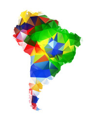 GEOMETRIC DESIGN MAP OF SOUTH AMERICA - 552907132