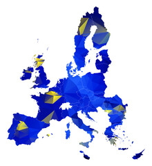 Geometric polygonal design map of the European Union