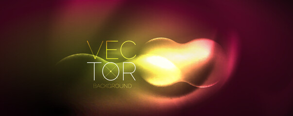 Neon glowing waves, magic energy space light concept, abstract background wallpaper design