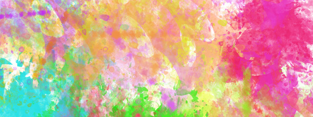 Colorful watercolor background with vintage texture design. Abstract watercolor background hand print colorful gradient ink. Colorful painted background texture. 