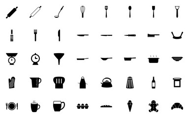 SVG Meal & Kitchen utensils Icons Set